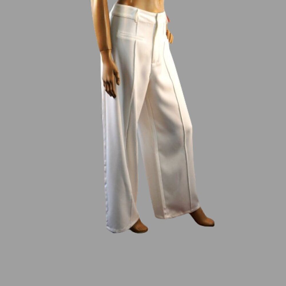 Cider Pants Womens Sz XL White Wide Leg Straight Stretch Dress Pants - Picture 5 of 11